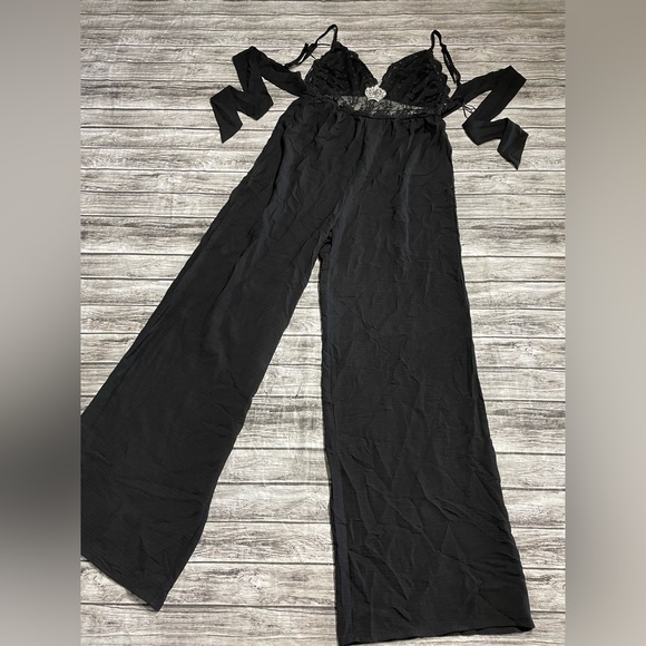 Ladies Medium Blashe Jumpsuit cute peek through lace midsection sparkling crown - Picture 8 of 13